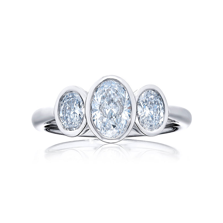 Dazzling Brilliance: Timeless 0.07 ct. GIA Certified Oval Diamond Ring in Platinum