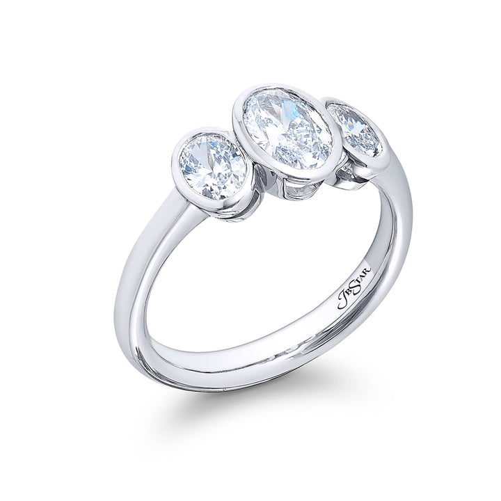Dazzling Brilliance: Timeless 0.07 ct. GIA Certified Oval Diamond Ring in Platinum