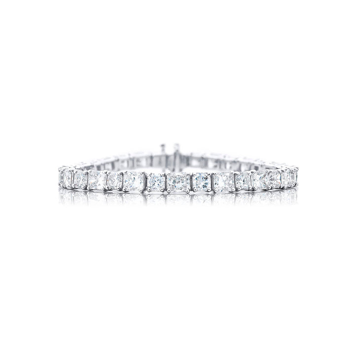 Platinum Radiant-Cut Diamond Bracelet