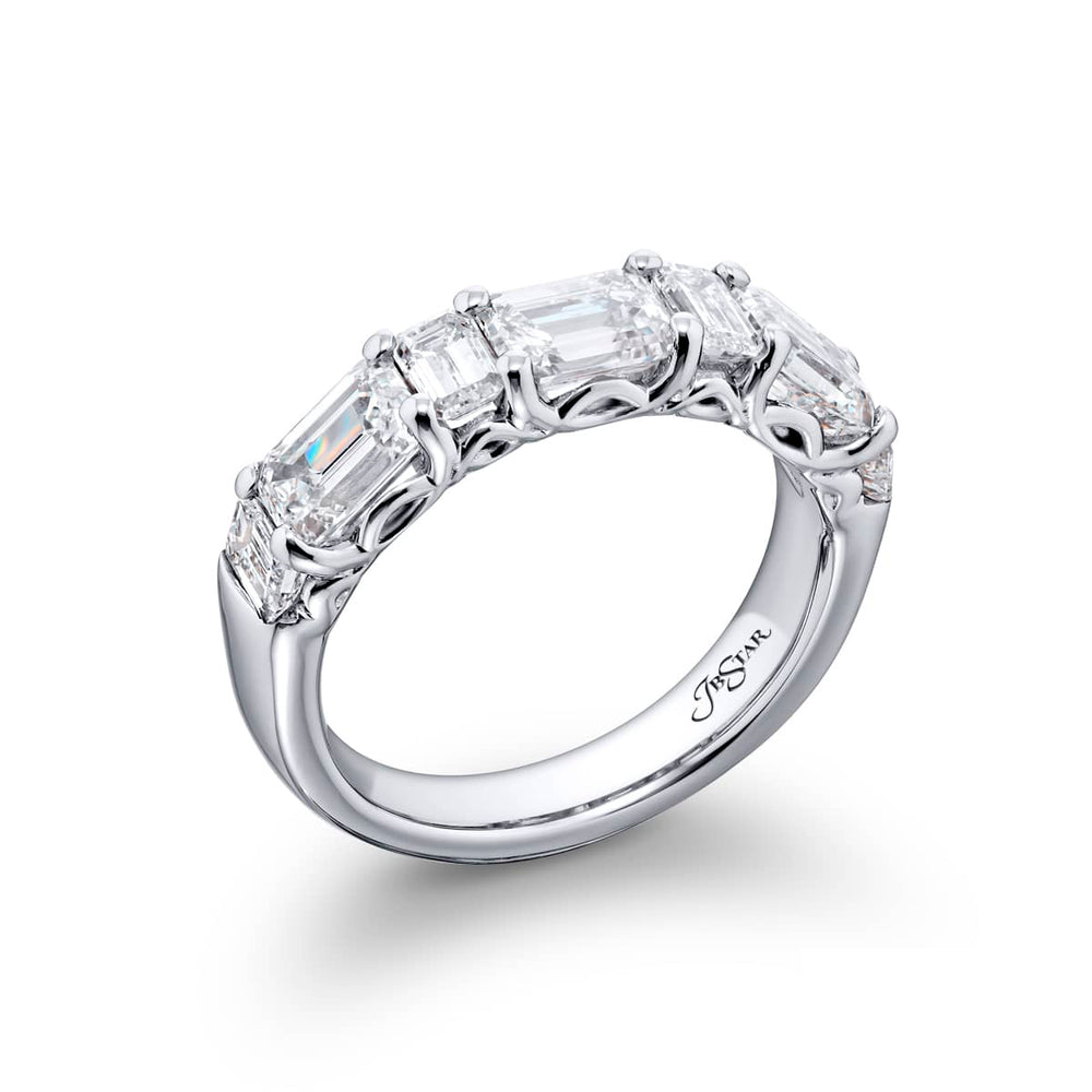 Classic East-West Alternating Emerald-Cut Diamond Band