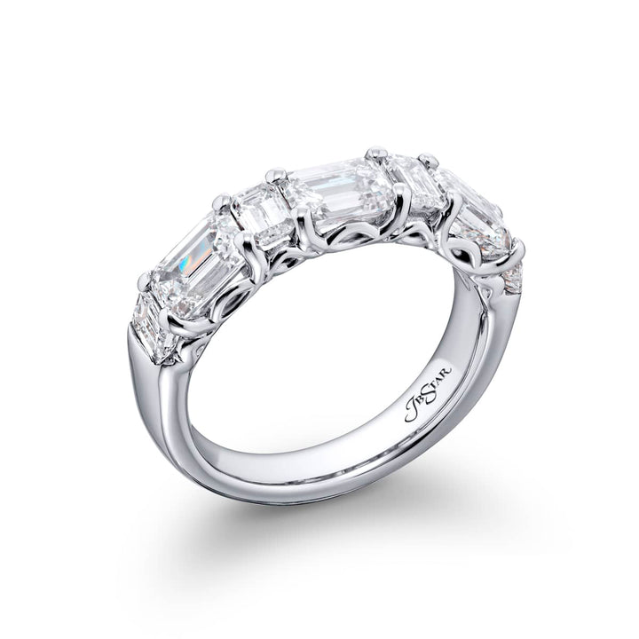 Classic East-West Alternating Emerald-Cut Diamond Band