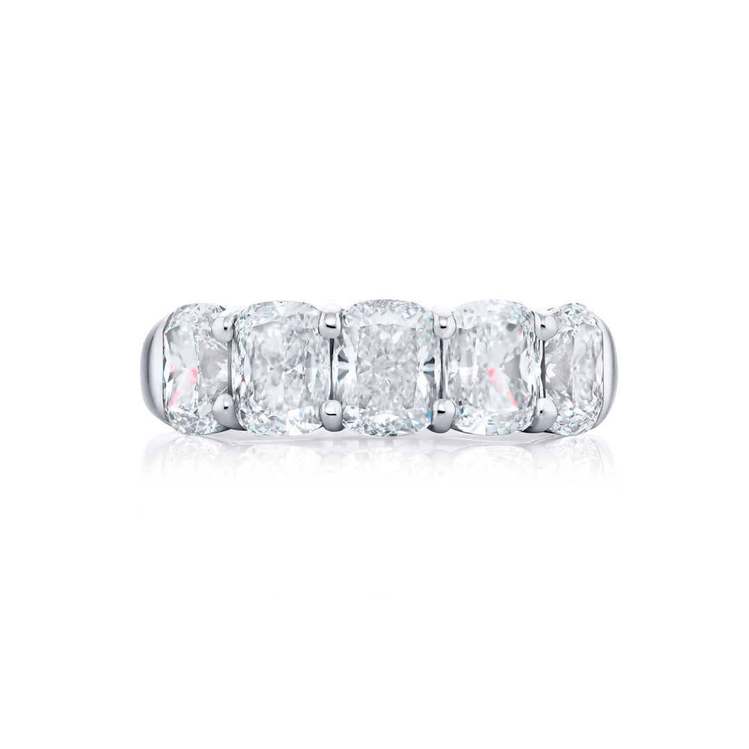 Platinum Cushion-Cut Diamond Certified Band