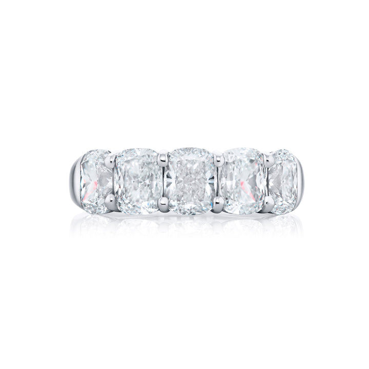 Platinum Cushion-Cut Diamond Certified Band