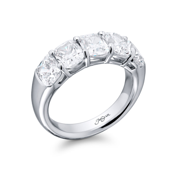 Platinum Cushion-Cut Diamond Certified Band