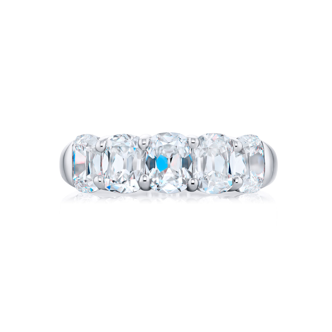 Platinum Vintage Cushion-Cut Diamond Band