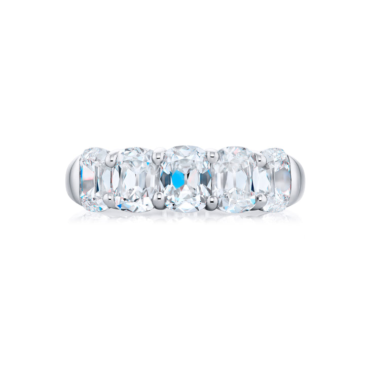 Platinum Vintage Cushion-Cut Diamond Band