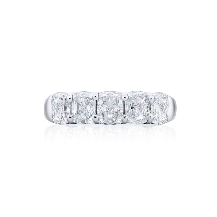 Platinum Cushion-Cut Diamond Single-Row GIA Certified Band