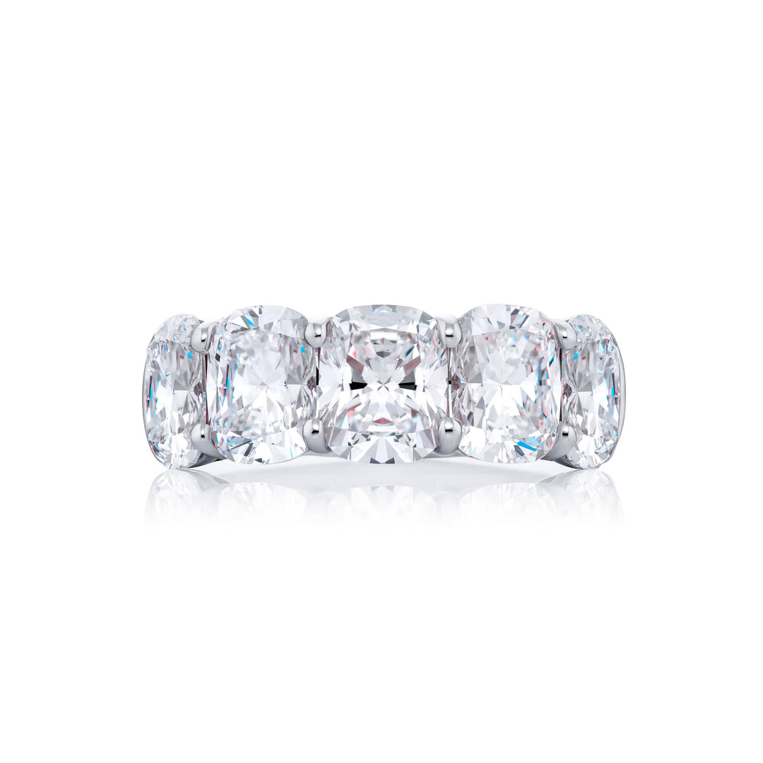Platinum Cushion-Cut Diamond Certified Band