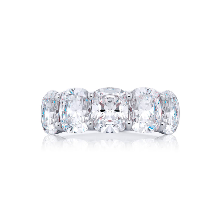 Platinum Cushion-Cut Diamond Certified Band