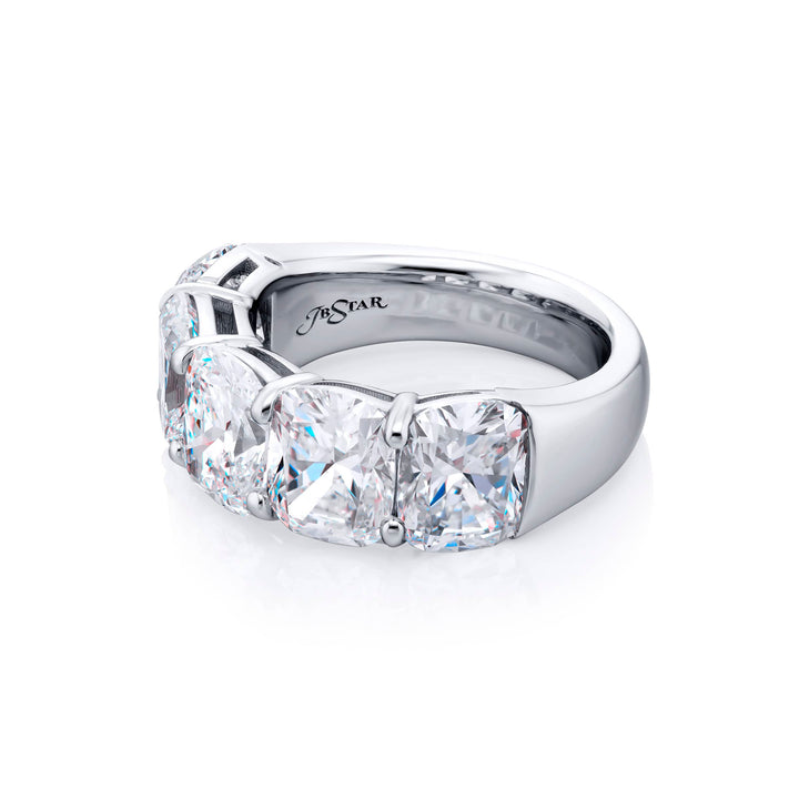 Platinum Cushion-Cut Diamond Certified Band