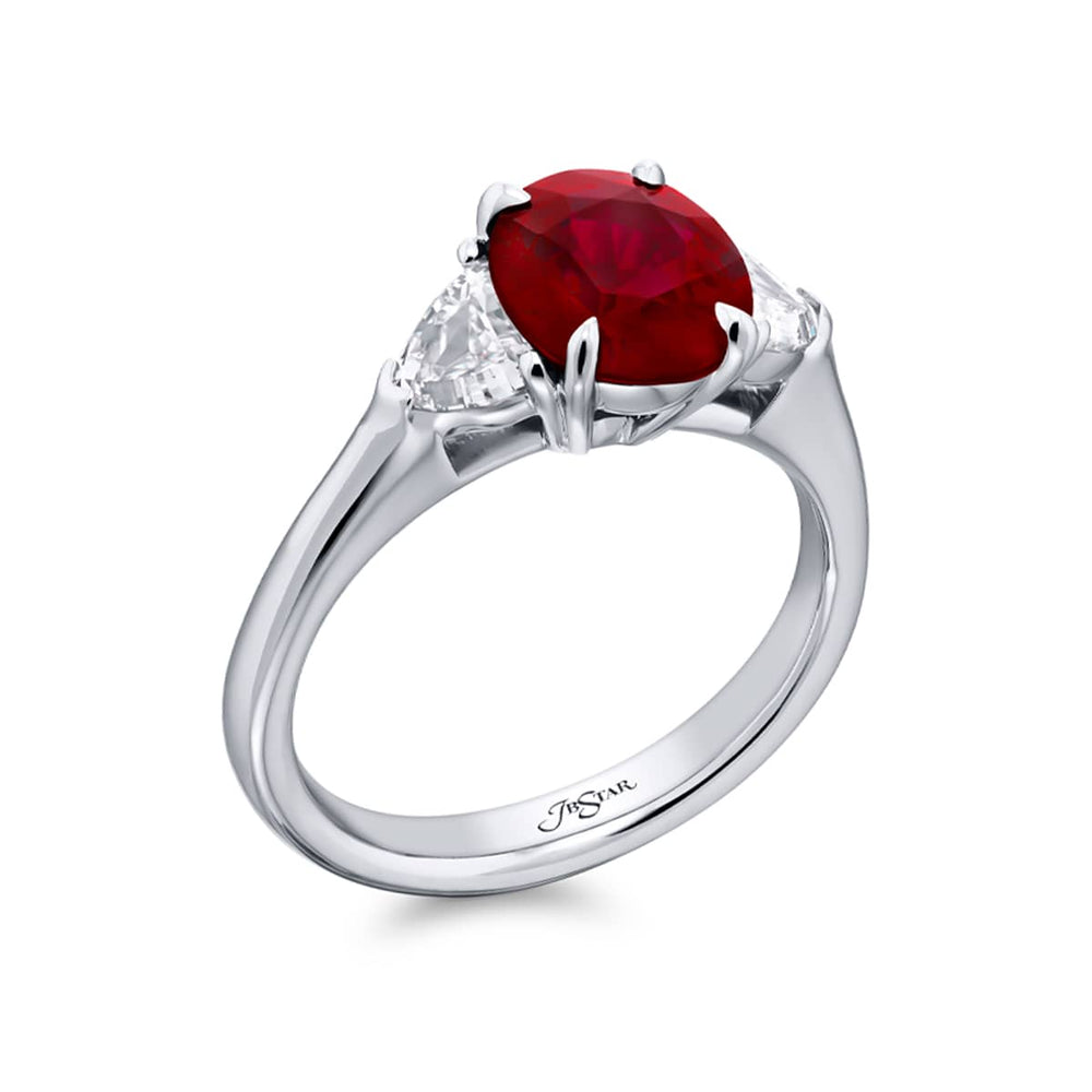Breathtaking Radiance: Our beautiful 2.08 ct. certified Pigeon?s Blood Ruby Ring. This stunning oval ruby flanked by dazzling epaulette diamonds is handcrafted in pure platinum.