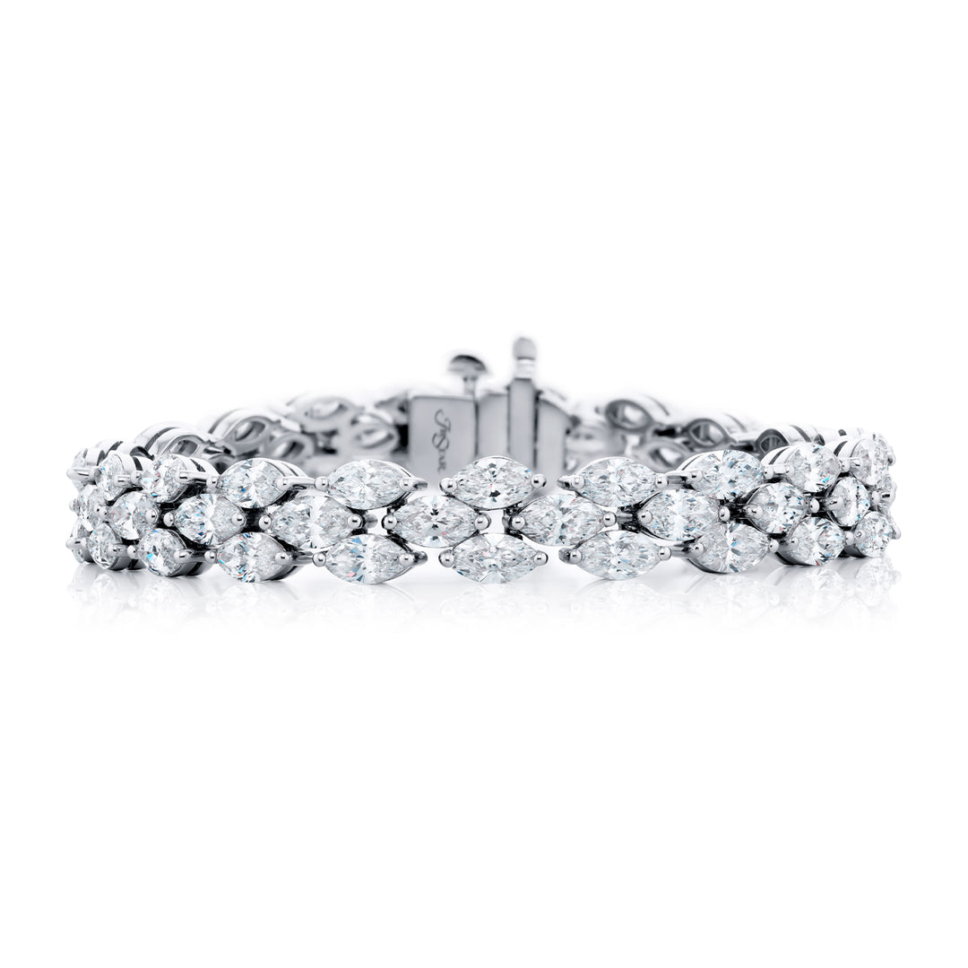 Platinum Marquise Diamond Floral Bracelet