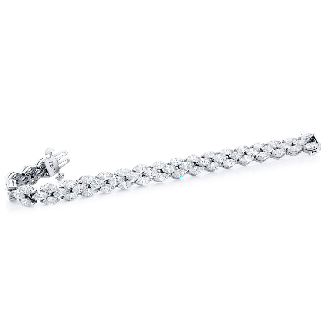 Platinum Marquise Diamond Floral Bracelet
