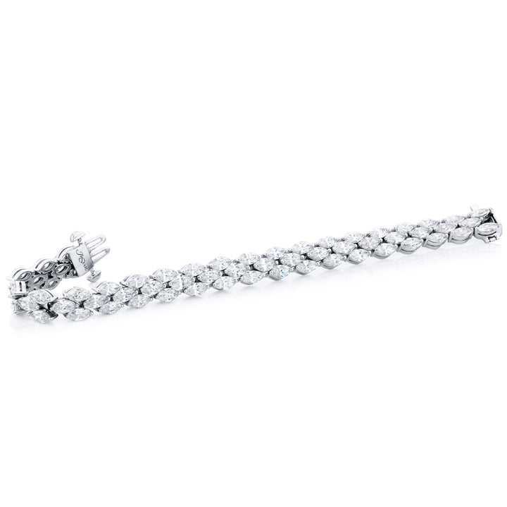 Platinum Marquise Diamond Floral Bracelet