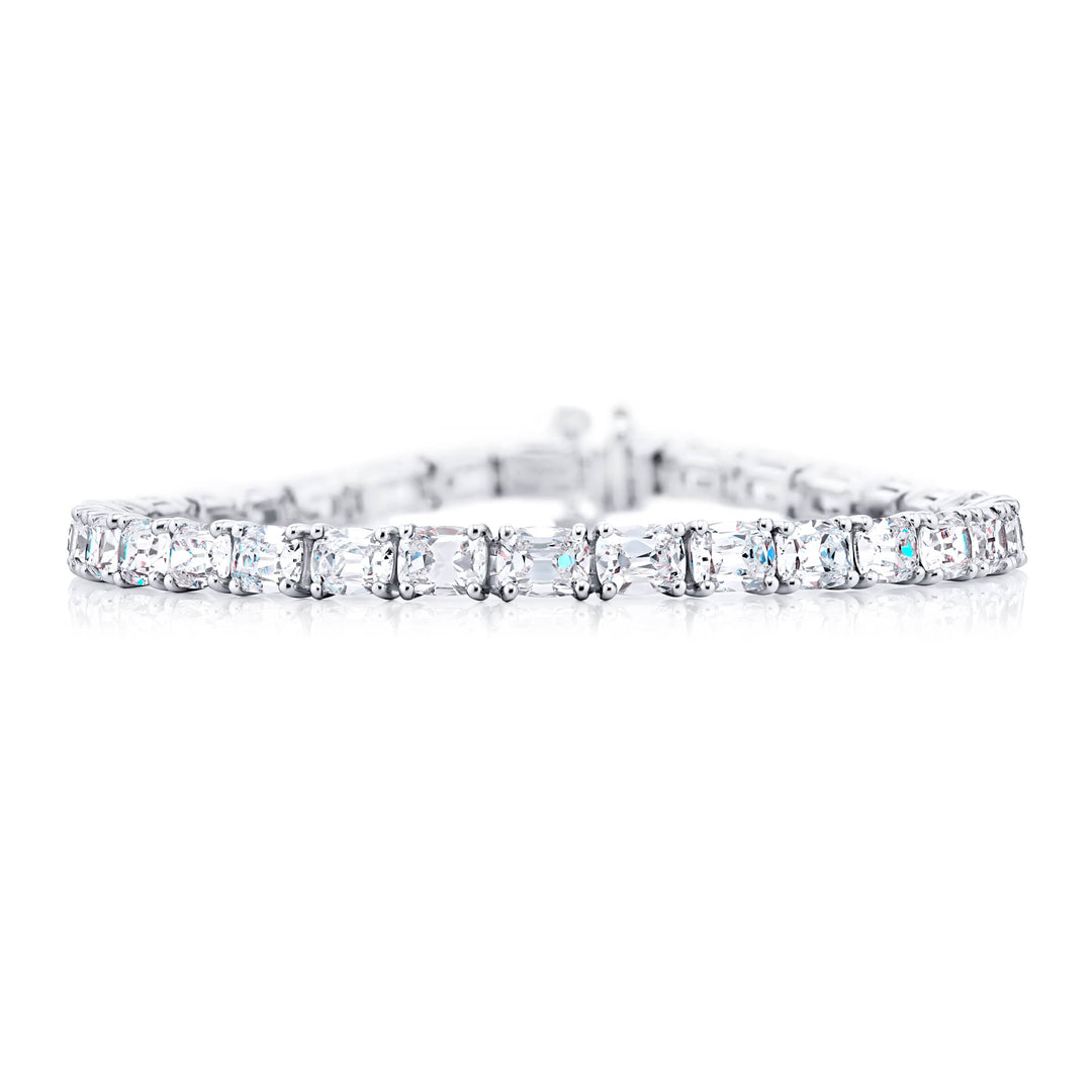 Platinum Vintage Cushion-Cut Diamond Bracelet