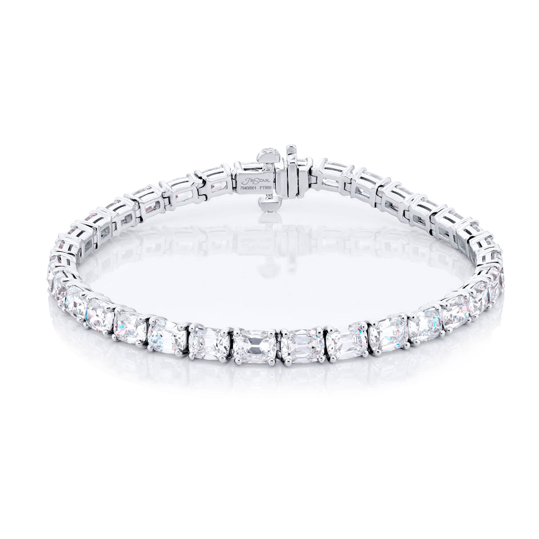 Platinum Vintage Cushion-Cut Diamond Bracelet