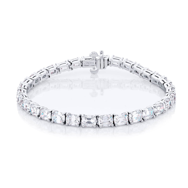 Platinum Vintage Cushion-Cut Diamond Bracelet