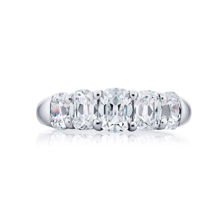 Platinum Cushion-Cut Vintage Diamond Band