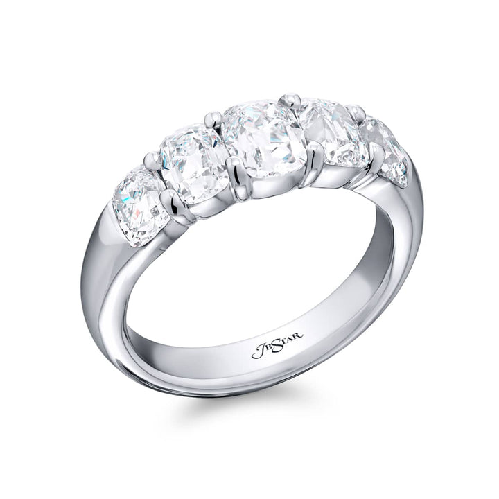 Platinum Cushion-Cut Vintage Diamond Band