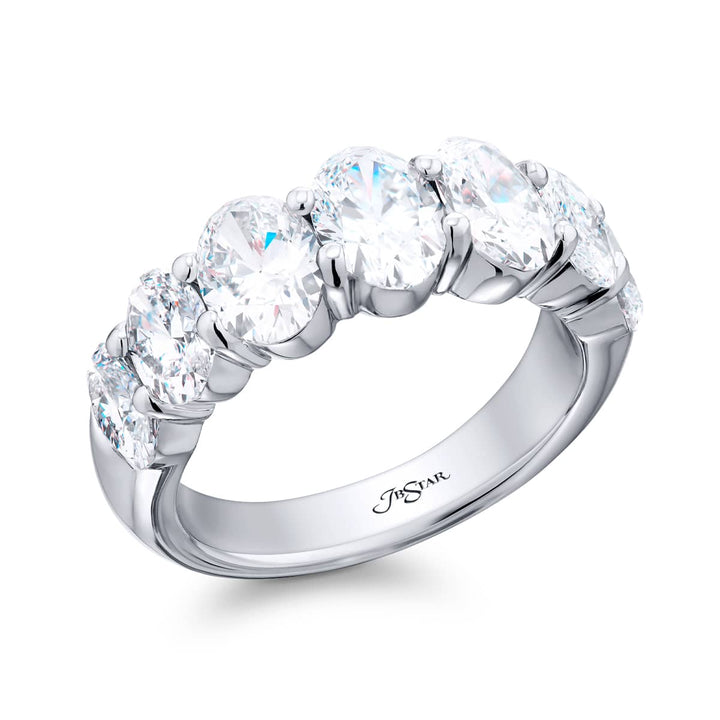 Platinum Oval Diamond Certified Band
