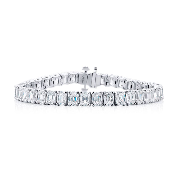 Platinum Vintage Cushion-Cut Diamond Bracelet