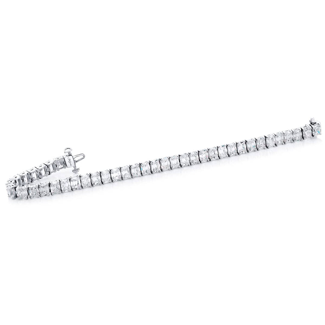 Platinum Vintage Cushion-Cut Diamond Bracelet