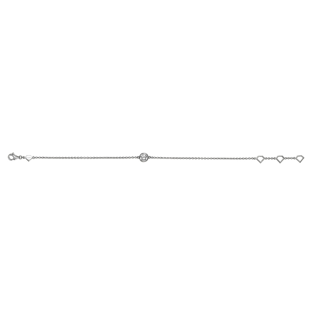 Beacon Collection Lab-Grown Diamond Bezel Bracelet with Adjustable Cable Chain (6.5-7.5) and Lobster Clasp