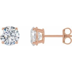 Lab Grown Diamond Stud Earrings - 2 Carat Total Weight