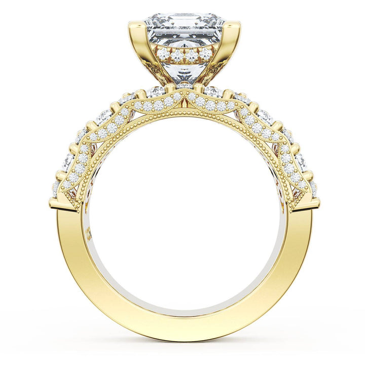 Princess Solitaire Engagement Ring w/ North South Marquise & Pear Band