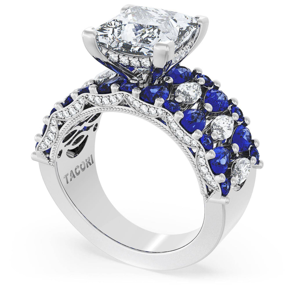 Princess Solitaire Engagement Ring w/ North South Marquise & Pear Band