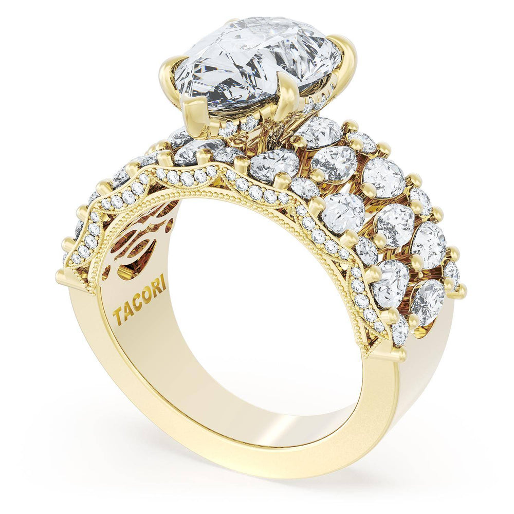 Pear Solitaire Engagement Ring w/ North South Marquise & Pear Band