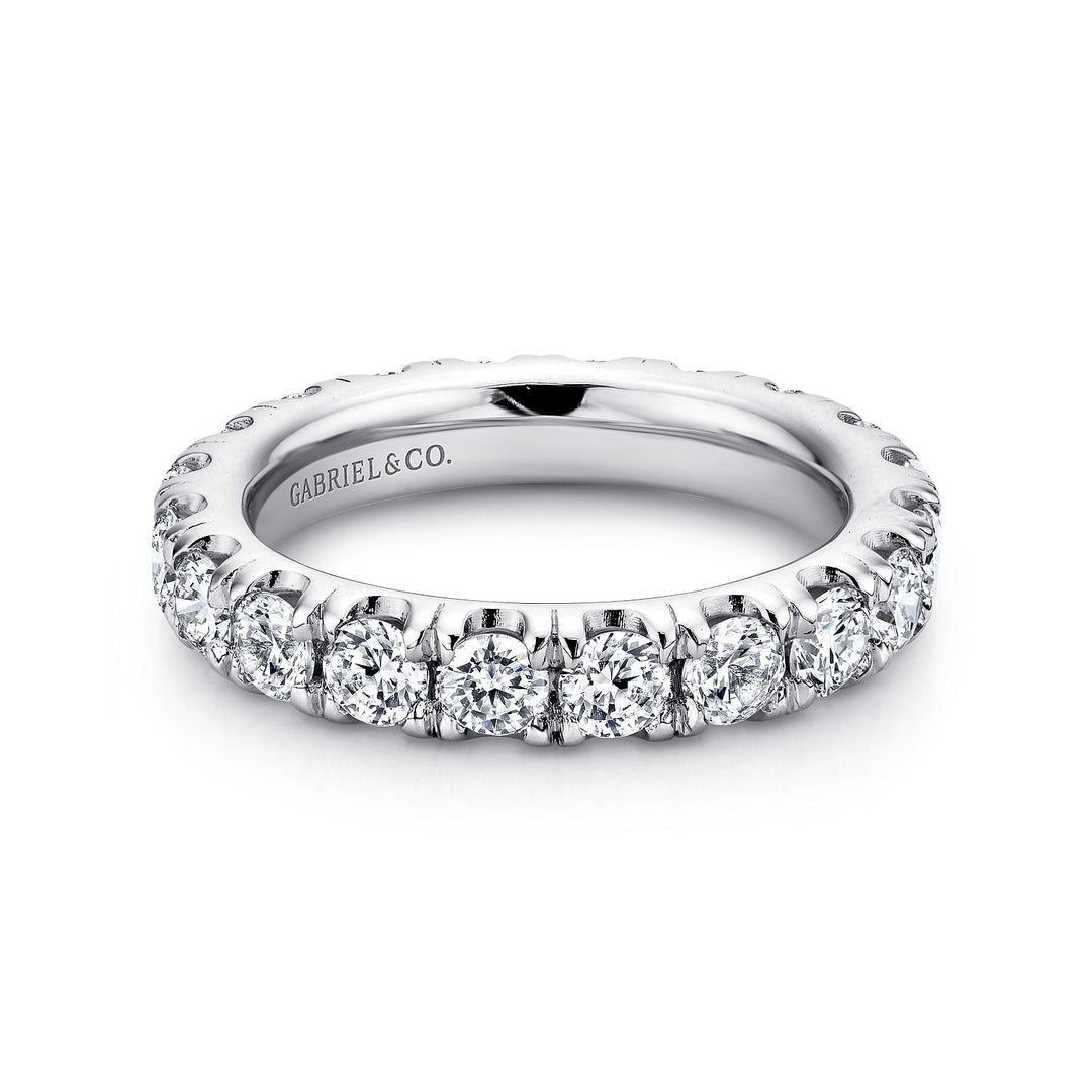 Gabriel & Co. AN11264 4W44JJ 14K White Gold French Pave Set Diamond Eternity Band