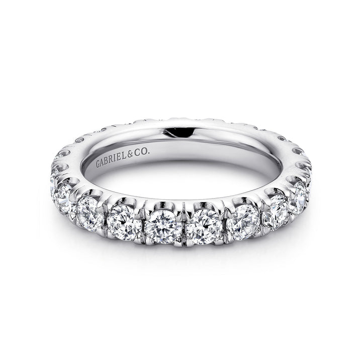 Gabriel & Co. AN11264 4W44JJ 14K White Gold French Pave Set Diamond Eternity Band