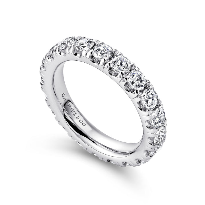 Gabriel & Co. AN11264 4W44JJ 14K White Gold French Pave Set Diamond Eternity Band