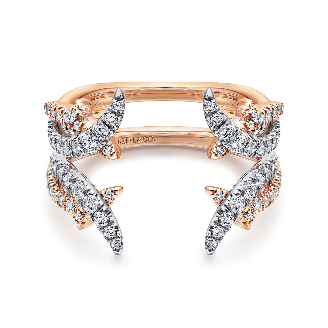 Gabriel & Co. AN12542S T44JJ 14K White and Rose Gold Diamond Ring Enhancer