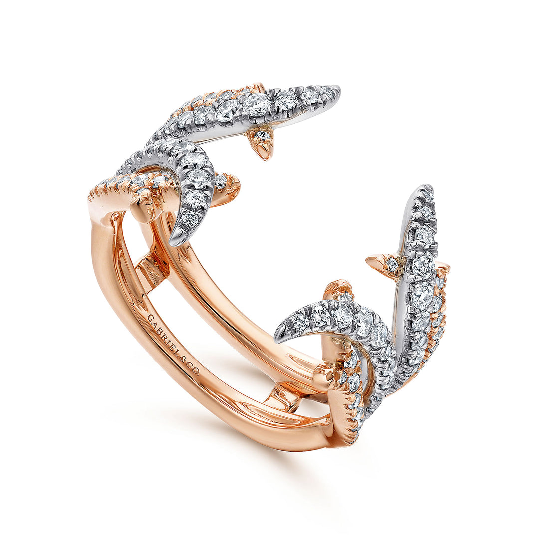Gabriel & Co. AN12542S T44JJ 14K White and Rose Gold Diamond Ring Enhancer