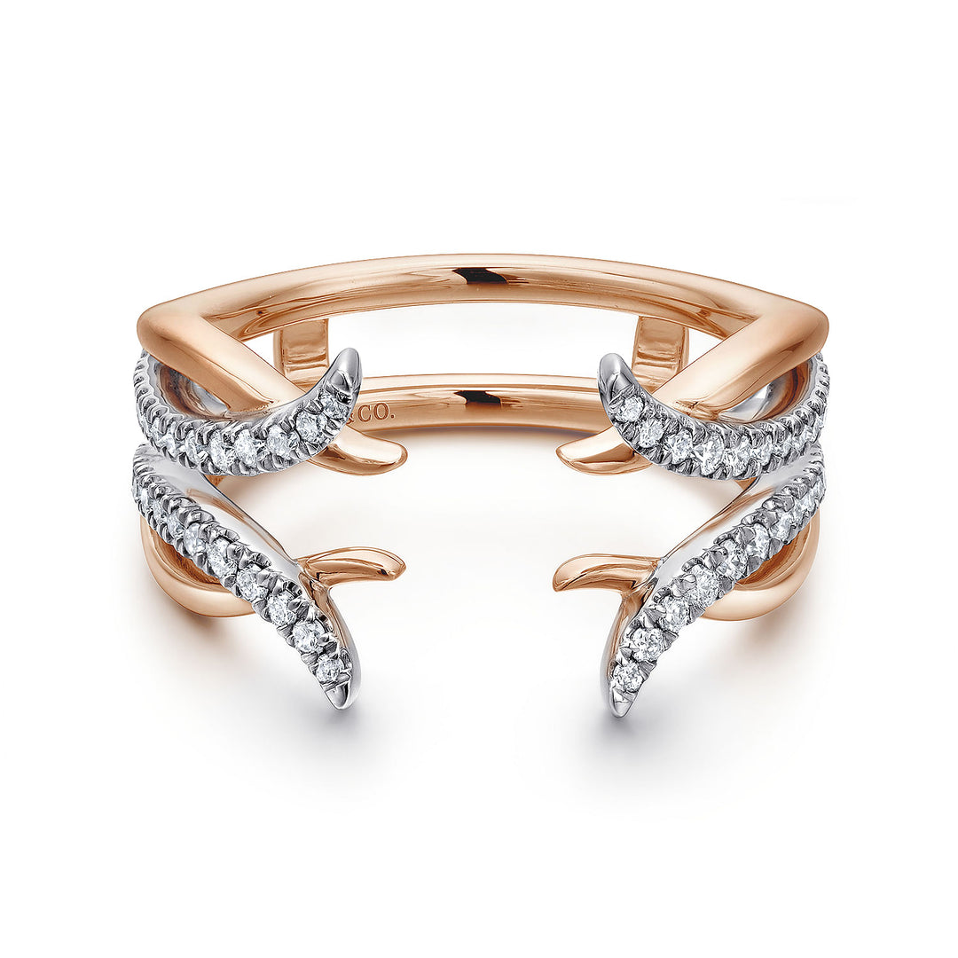 Gabriel & Co. AN12545S T44JJ 14K White and Rose Gold Diamond Ring Enhancer
