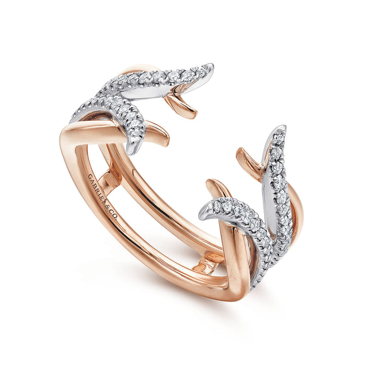 Gabriel & Co. AN12545S T44JJ 14K White and Rose Gold Diamond Ring Enhancer