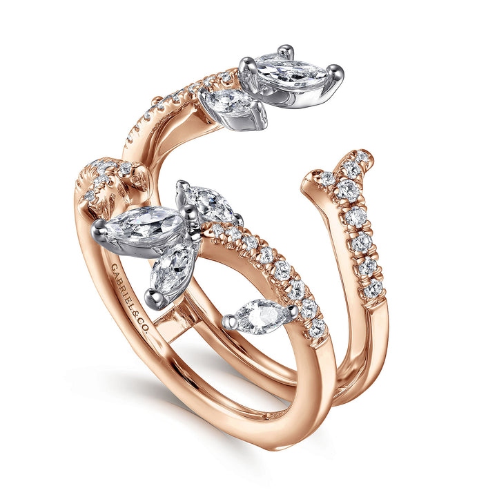Gabriel & Co. AN12550M T44JJ 14K White and Rose Gold Diamond Ring Enhancer