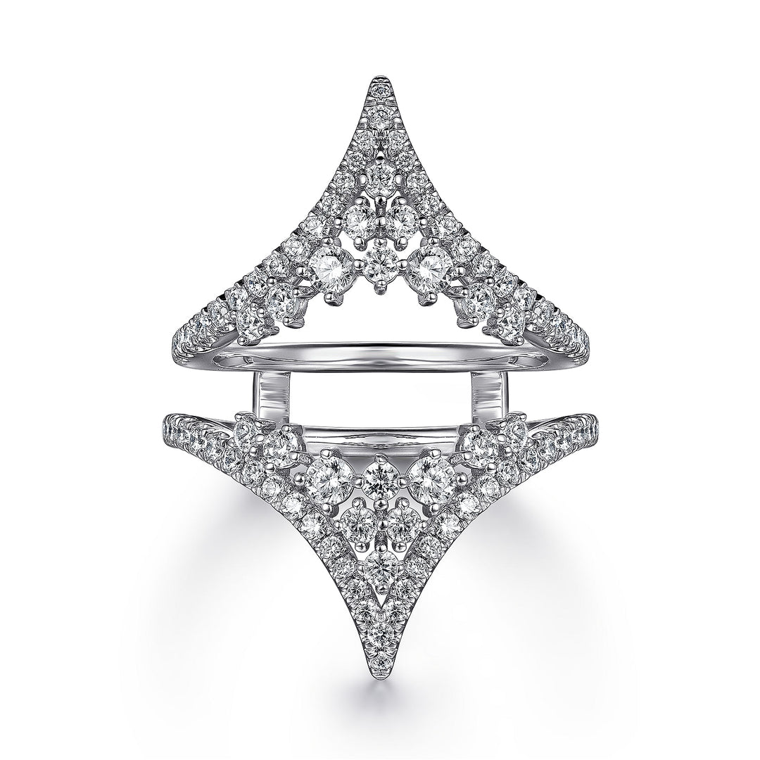 Gabriel & Co. AN12743M W44JJ 14K White Gold Chevron Diamond Ring Enhancer