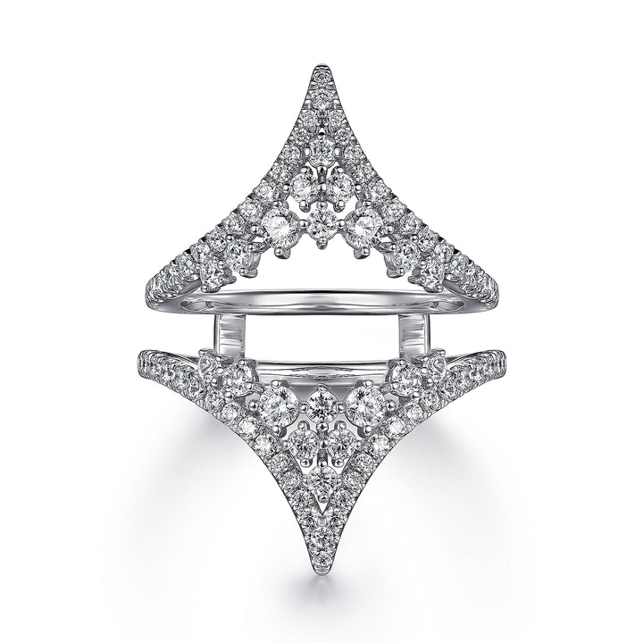 Gabriel & Co. AN12743M W44JJ 14K White Gold Chevron Diamond Ring Enhancer