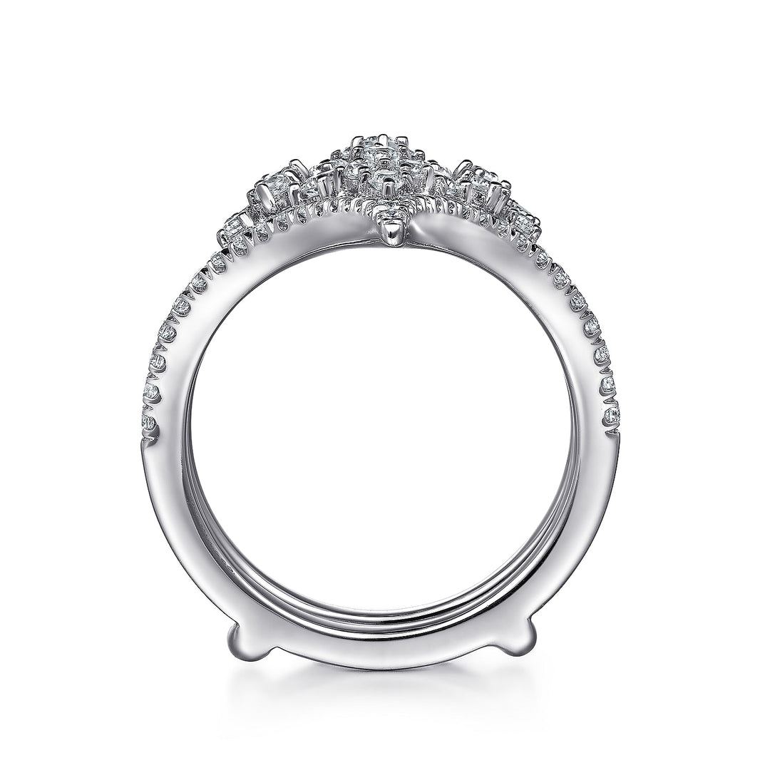 Gabriel & Co. AN12743M W44JJ 14K White Gold Chevron Diamond Ring Enhancer