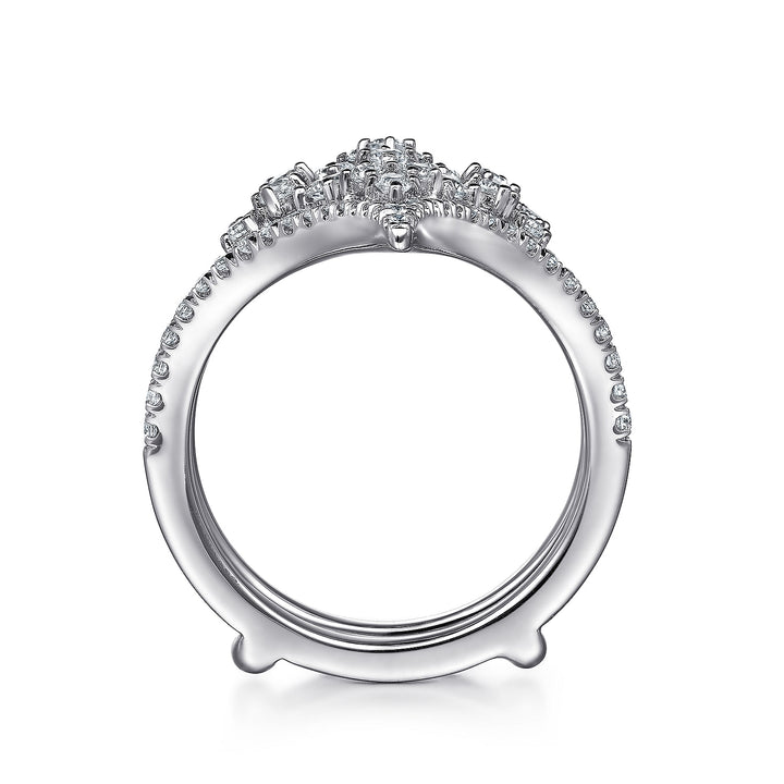 Gabriel & Co. AN12743M W44JJ 14K White Gold Chevron Diamond Ring Enhancer