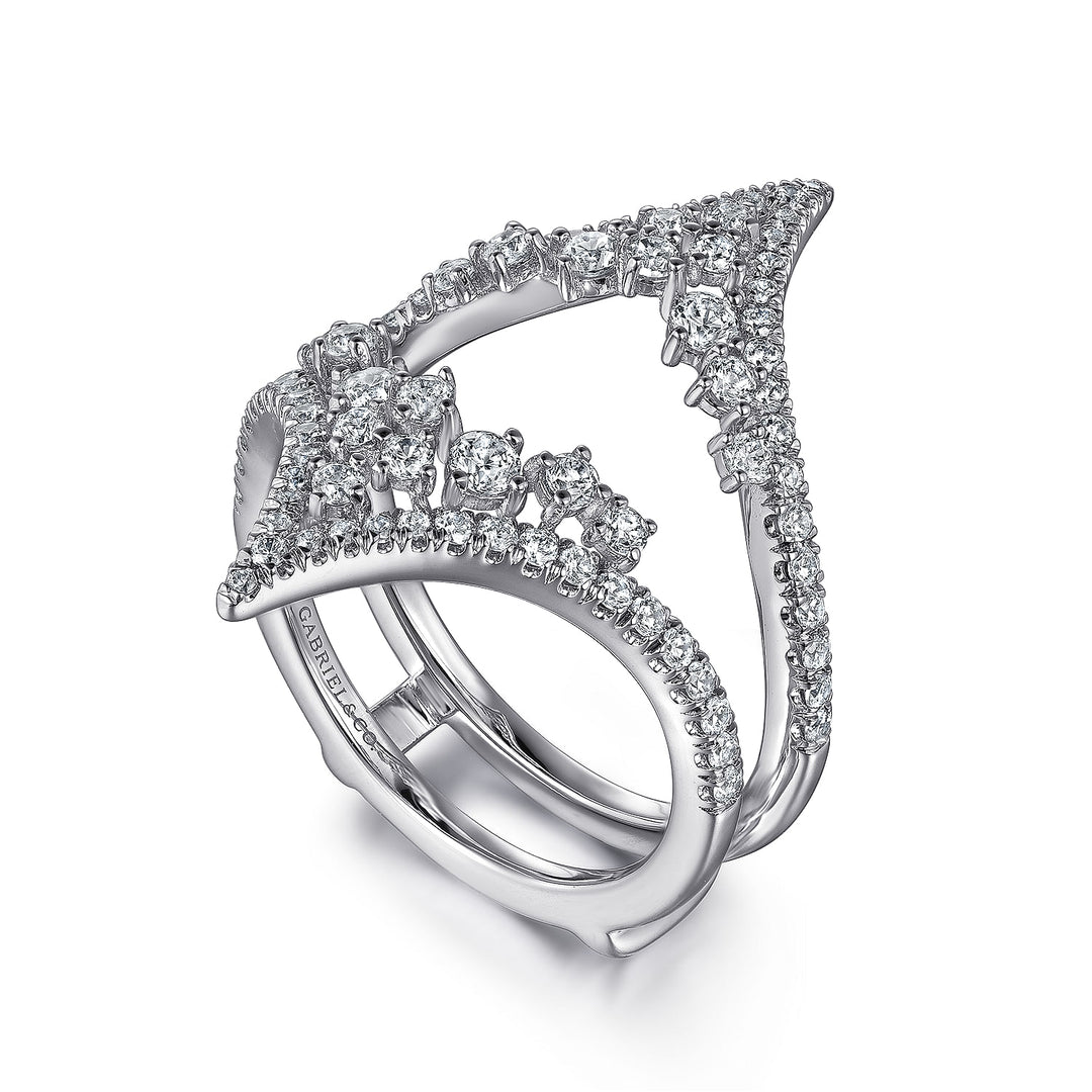 Gabriel & Co. AN12743M W44JJ 14K White Gold Chevron Diamond Ring Enhancer