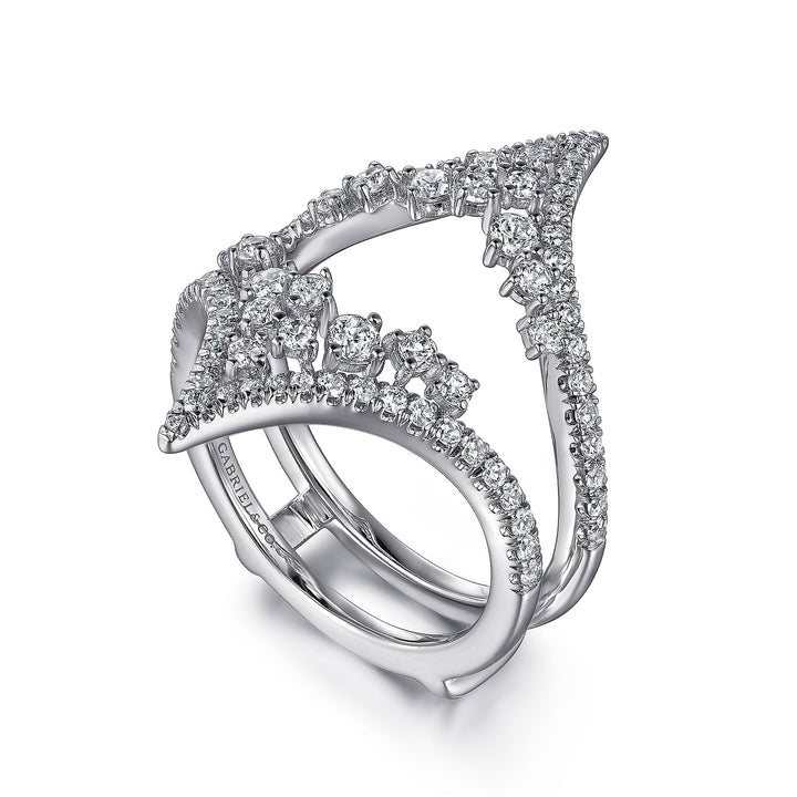 Gabriel & Co. AN12743M W44JJ 14K White Gold Chevron Diamond Ring Enhancer