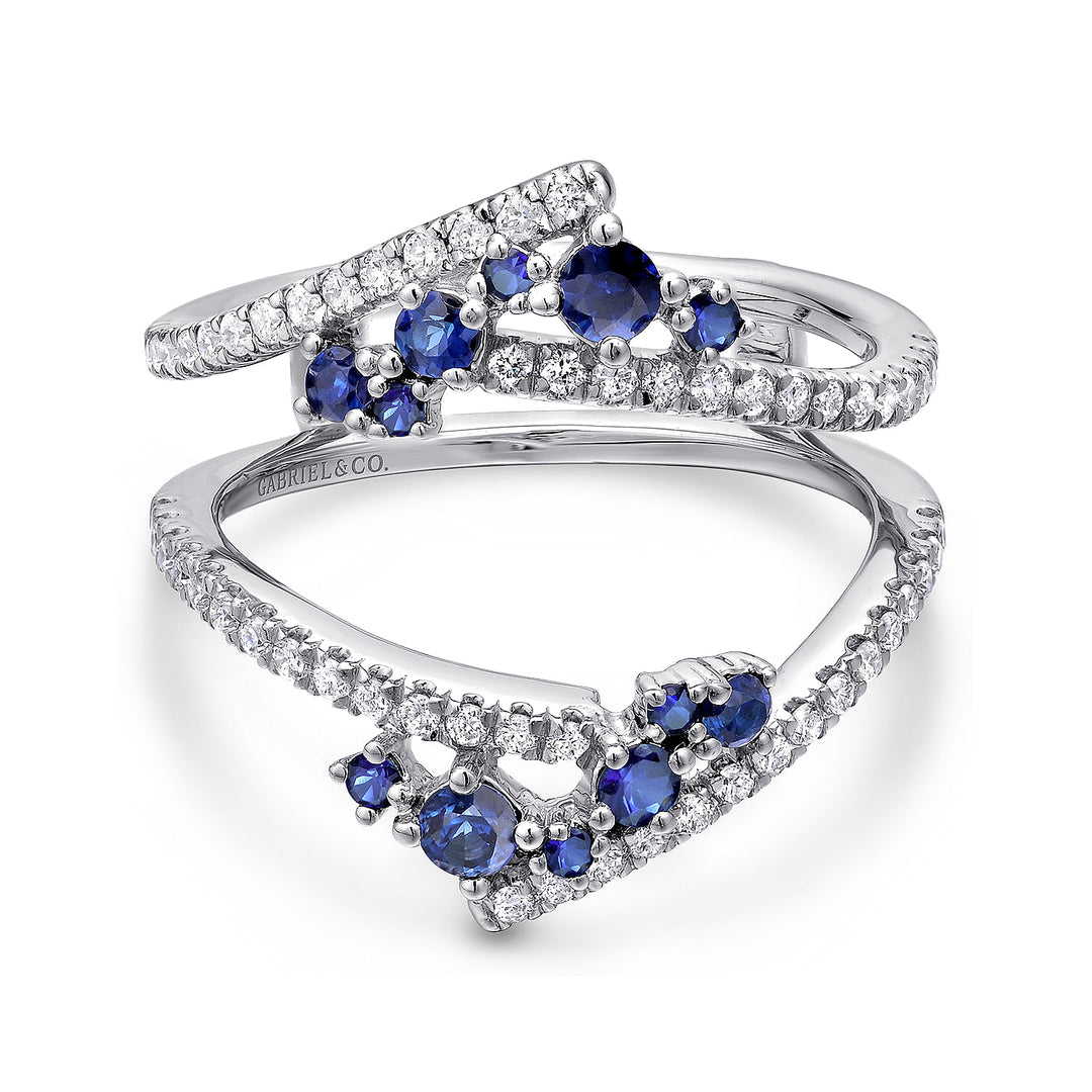 Gabriel & Co. AN12799M W44SA 14K White Gold Sapphire and Diamond Ring Enhancer