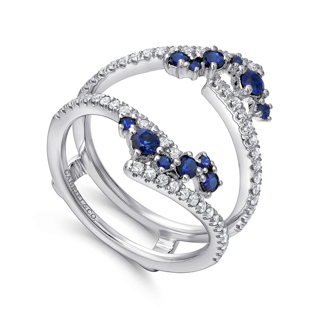 Gabriel & Co. AN12799M W44SA 14K White Gold Sapphire and Diamond Ring Enhancer