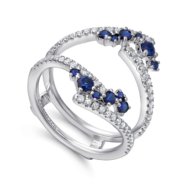 Gabriel & Co. AN12799M W44SA 14K White Gold Sapphire and Diamond Ring Enhancer
