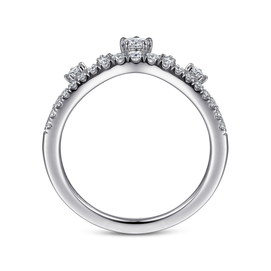 Gabriel & Co. AN14752W44JJ 14K White Gold Curved Diamond Anniversary Band