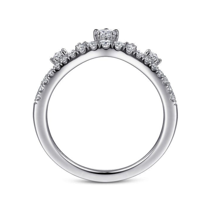 Gabriel & Co. AN14752W44JJ 14K White Gold Curved Diamond Anniversary Band